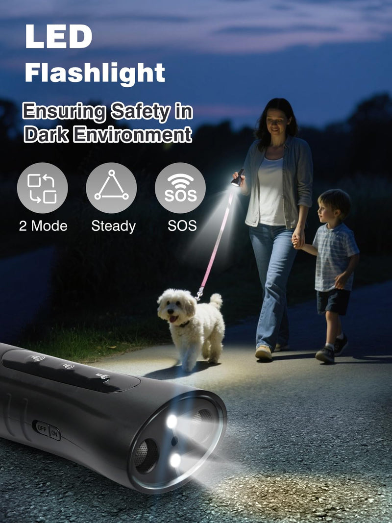 Dog Bark Deterrent Devices, Stop Own or Neighbor's Dog Barking Fast with 3 Modes (Ultrasonic/Beep/Light), 35FT Range Effective Anti Barking Device for Indoor & Outdoor Use, Portable for All Dogs