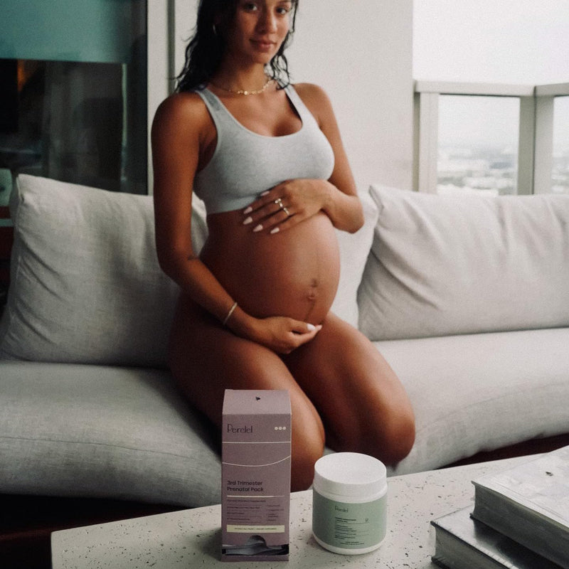 Perelel 3rd Trimester Prenatal Vitamins for Women, Choline, Folate, & Iron | Nutritional Support for Late Pregnancy, Folate, Omega 3, & Magnesium, Soy & Gluten Free, Non-GMO, 30 Daily Pill Packs