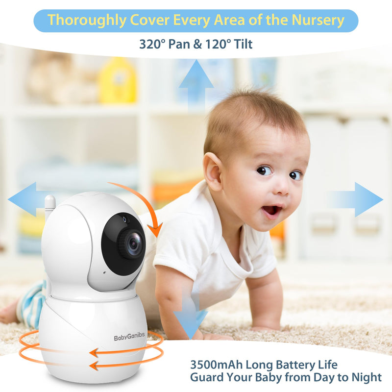Baby Monitor with Camera and Audio, 4.3'' Video Baby Monitor with 1000ft Long Range and 30-Hour Battery, Baby Monitor No WiFi, Remote Pan-Tilt-Zoom, Night Vision, ECO Mode, 2-Way Talk BG1049 - BeesActive Australia
