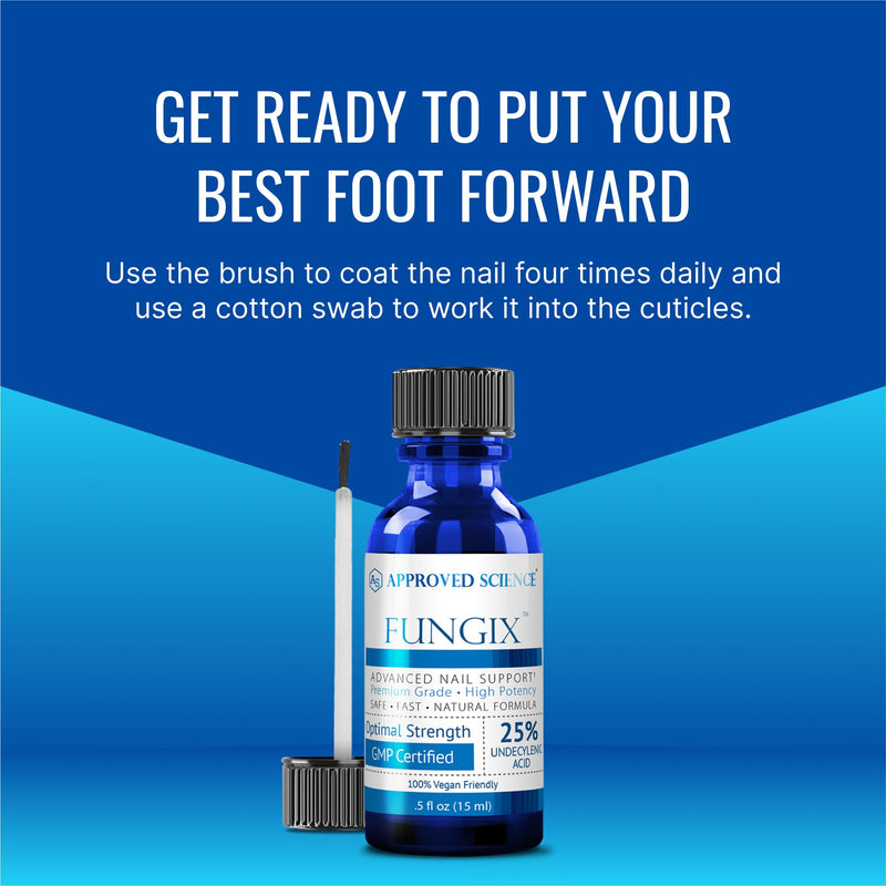 Approved Science Fungix - Undecylenic Acid & Tea Tree Oil - Serum for Fingernail and Toenail Care - Infused with Essential Oils - Nail Appearance Support - Pack of 1 0.5 Fl Oz (Pack of 1)