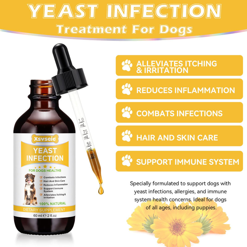 Natural yeast infection treatment for dogs, dog yeast infection treatment drops, for itchy dog skin relief, allergy relief, dog yeast ear infection treatment, inflammation relief - BeesActive Australia