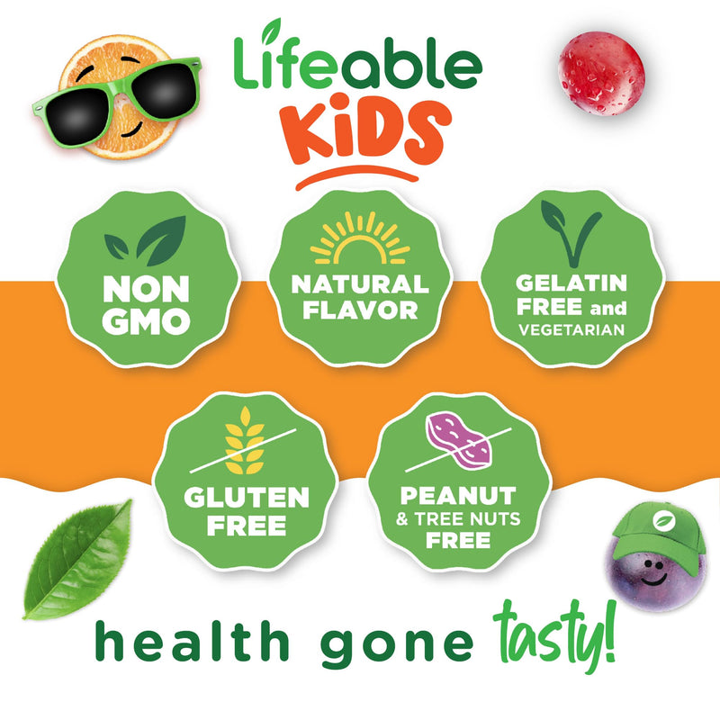 Kids Probiotics Gummies | 2 Billion CFU | Great Tasting Kids Probiotic Gummies | for Gut Health, Digestive Support, and Immune Support | 90 Probiotic Gummies for Kids and Toddlers | Lifeable