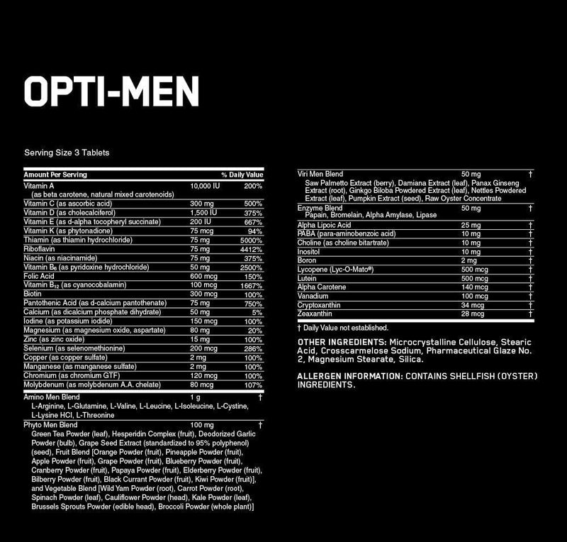 Optimum Nutrition Opti-Men Daily Multivitamin Supplement, 90 Count