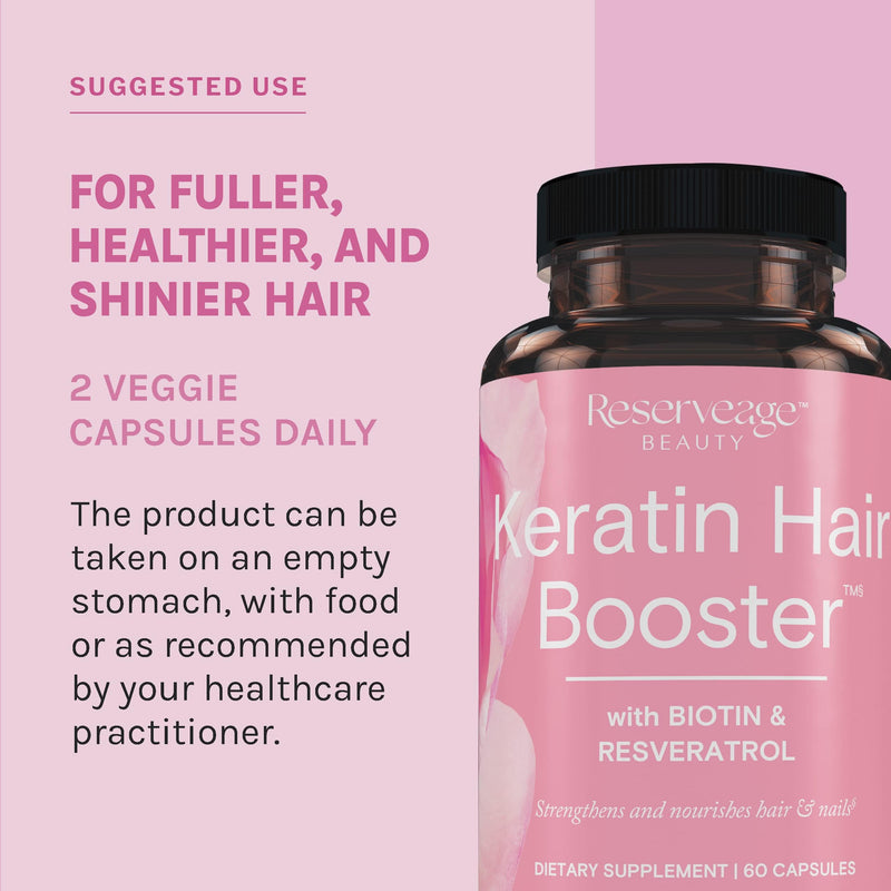 Reserveage Ultra Collagen Booster & Keratin Hair Booster - Features Dermaval, Biotin & Resveratrol - Support Hair & Skin - 60 Ultra Collagen Capsules, 60 Keratin Capsules 60 Count (Pack of 2)