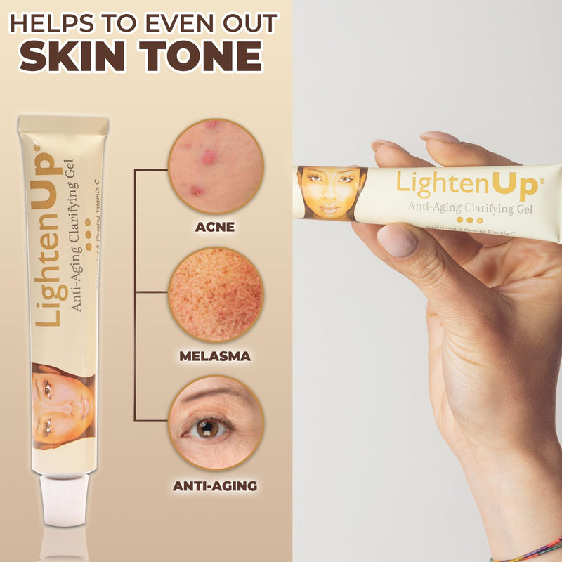 Lighten-Up Anti-Aging Skin Brightening Gel - 1 Fl oz / 30ml, Anti-Aging Cream, with Alpha Arbutin, Argan Oil, Vitamin C Anti-Aging Gel