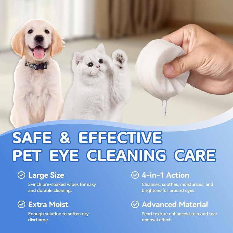 150PC Eyes Wipes for Dogs - Tear Stain Remover for Dogs - Dog Eye Cleaner,Eye Debris, Discharge, Mucus Secretions - Eye Wipes for Dogs & cat Eye Wipes - 3.2 inches (3.2 Large) 3.2 Large - BeesActive Australia