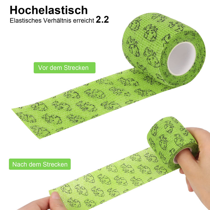 tonyg-p 12 Rolls Self-Adhesive Bandage Cohesive Bandage Self-Adhesive Bandage Elastic Fixing Bandage Vet Wrap Pet for Finger Wrist, Knee, Ankle Sprains and Swellings 5cm*4.5m - BeesActive Australia