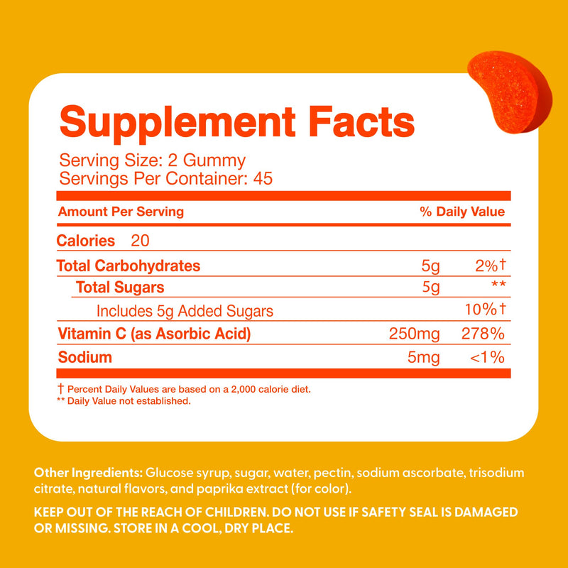 Feel Great Kids Vitamin C Gummies, 250mg Immune Support, Vegan, 90 Ct | Daily Immune Support, Antioxidant Vitamin C, 250mg per Serving, Vegan Gummy for Kids