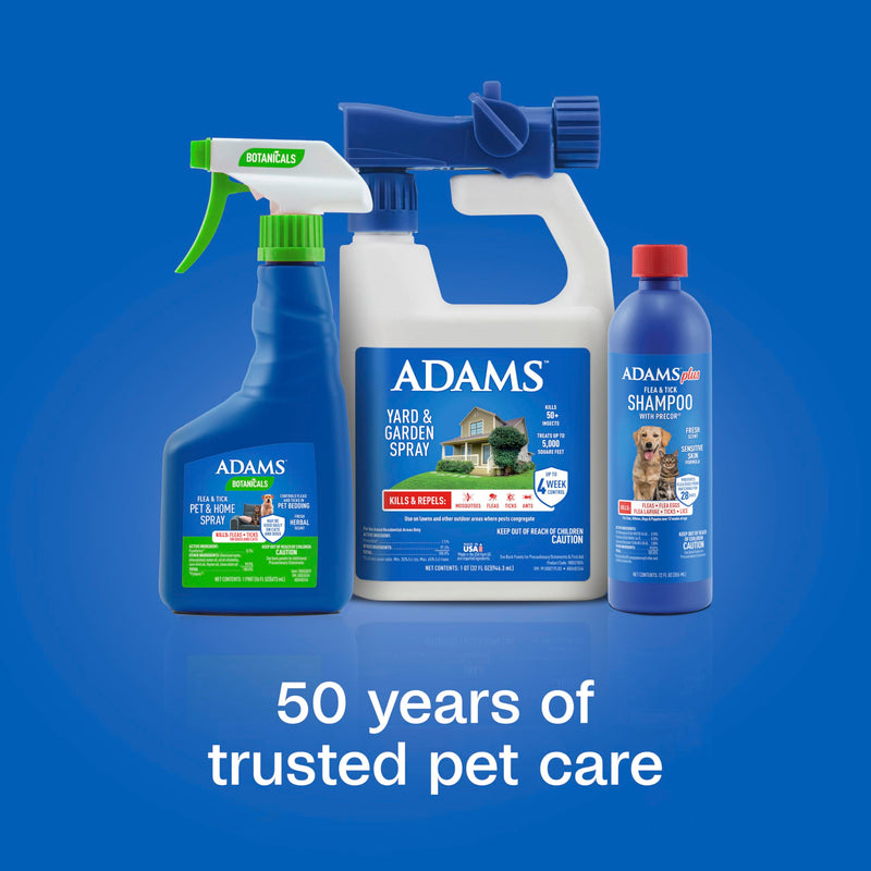 ADAMS Botanicals Flea & Tick Pet & Home Spray, Flea Spray for Dogs, Cats, Puppies, & Kittens, Indoor Home Treatment, Kills Fleas & Ticks on Pet Bedding and Furniture, 16 oz Pet + Home Spray 16 Ounces