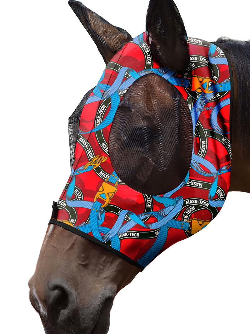 Mask Tech Horse Fly Mask Elasticity Breathable Fabric with UV Protection Soft Mesh for Horse Entwined Straps M Cob (Medium) - BeesActive Australia