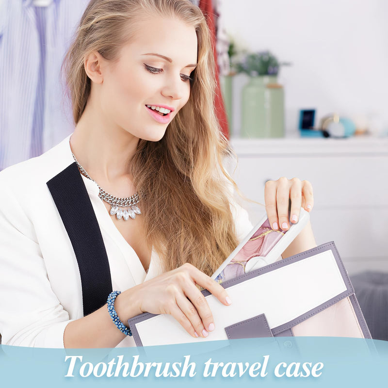 Toothbrush Travel Case, Convenient Colorful Pattern Travel Toothbrush Case and Travel Toothbrush Holder, Toothbrush Covers and Toothbrush Holders Travel ，Travel Tongue Scraper Case Pink Marble Small - BeesActive Australia