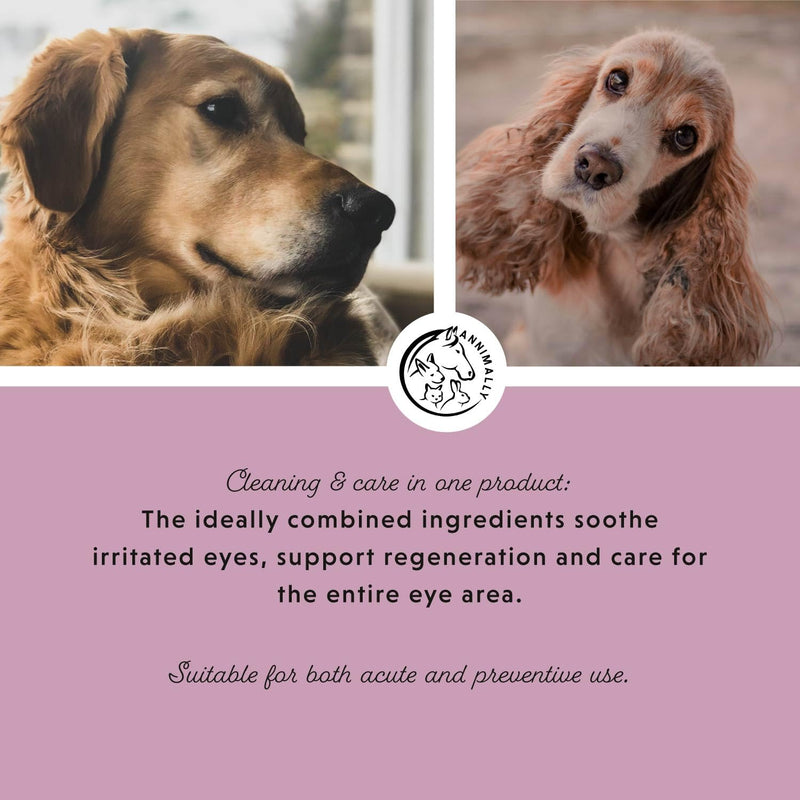 Annimally Eye Care Plus Eye Drops for Dogs & Cats 30 ml - With Euphrasia & Rose Water, For Cleaning the Eye Area, Made in Germany