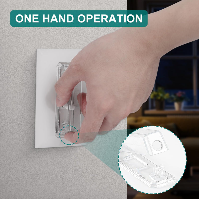 Light Switch Cover Guard, Child Proof Wall Switch Cover Protects Lights or Switches from Getting Accidentally Turned ON or OFF by Children and Adults, Toggle Style (Clear, 2 Pack) - BeesActive Australia
