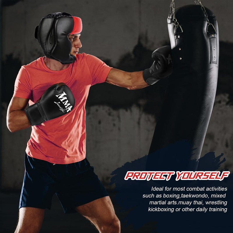 Sparring Head Guard with Gloves - Boxing Safety Headgear for MMA, Kickboxing, Muay Thai & Boxing - Adult & Kids Red Large-X-Large