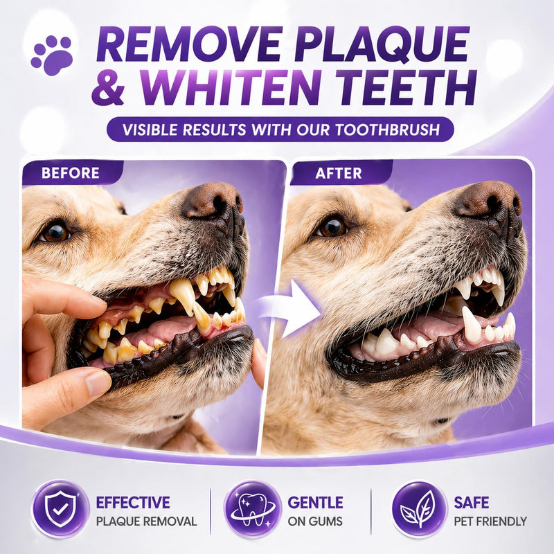 6% nHA Pet Dual-Enzymatic Toothpaste+Dog Toothbrush – Newly Upgraded Dual-Head Design