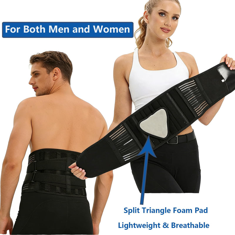 Back Brace for Lower Back Pain Relief,Breathable Back Support Belt,Adjustable Lumbar Support Belt for Women Men,6 Support Rods Conform to the Waist(XXL). XXL