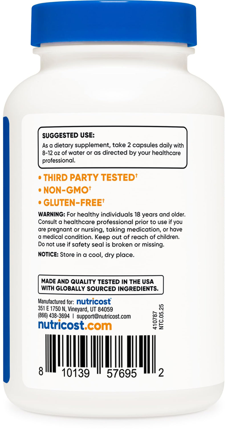 Nutricost Zinc + Quercetin (50mg Zinc, 800mg Quercetin) 120 Capsules | Vegan, GMO-Free, Gluten-Free, 60 Servings