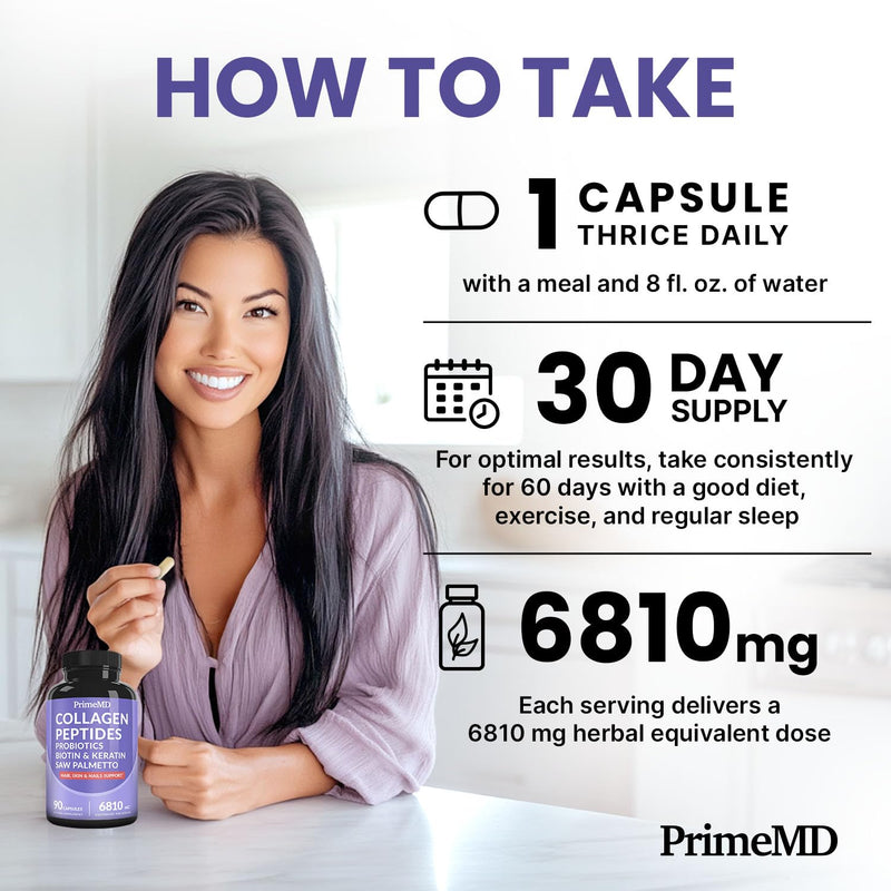 27-in-1 Hair Skin and Nails Vitamins (6810mg) with Biotin 10000mcg - Collagen Supplements for Men and Women - Keratin Supplements with Probiotics and Saw Palmetto, 90ct | Hair, Skin and Nails Support, Biotin, Collagen and Keratin with Saw Palmetto, Bea...