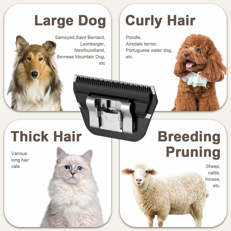 4FW Wide Blades for Dog Grooming,Compatible with Andis,Oster A5,Wahl km10 Clippers,Cutting Length 3/8",(BLACK) 4FW-1pcs - BeesActive Australia