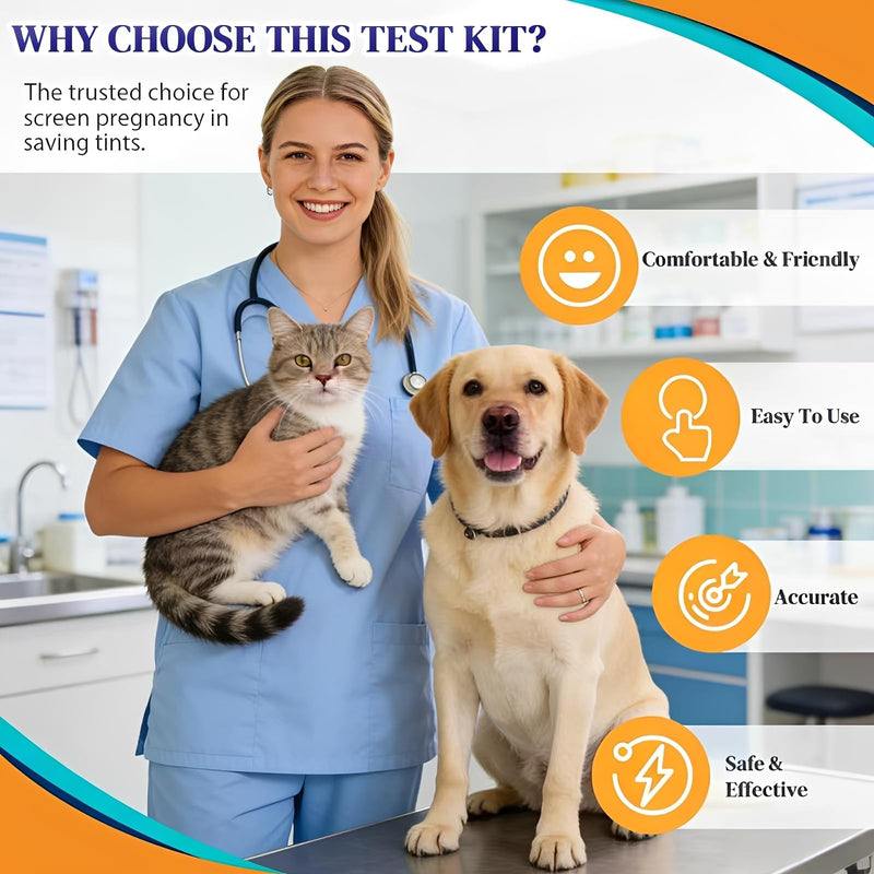 2-Pack Dog & Cat Pregnancy Test Kit, Blood-Based Early Detection for Home & Veterinary Use, Reliable Pet Reproduction Monitoring Tool 2 Pack