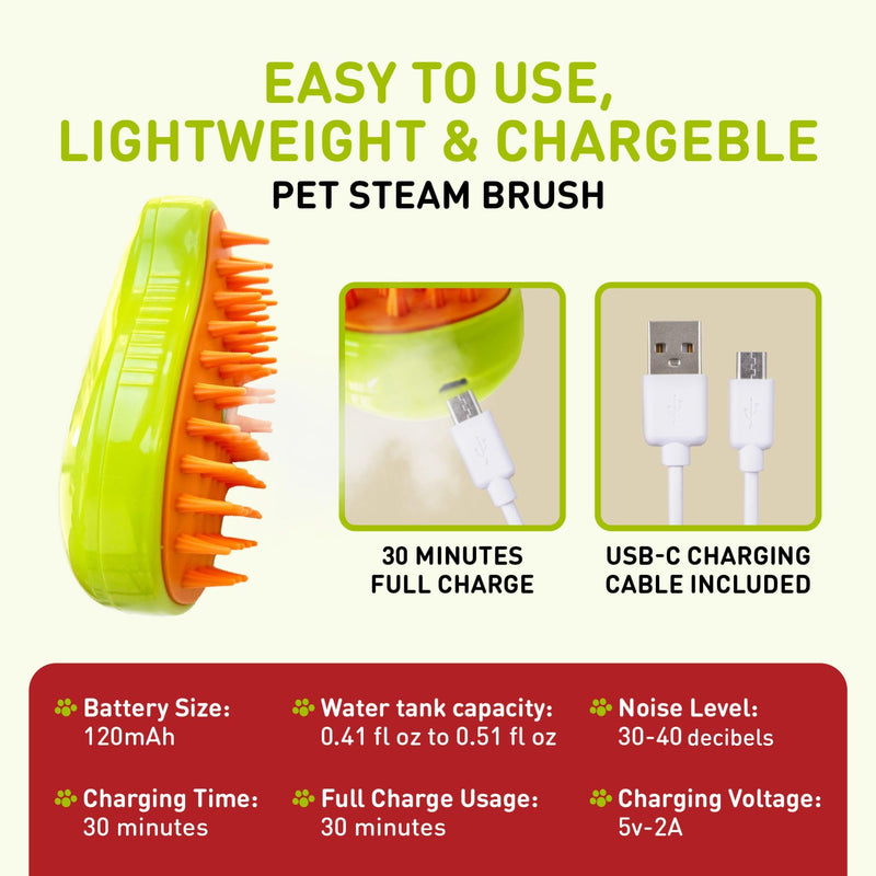 Cat Steam Brush for Shedding Massage & Dirt Removes Loose Tangled & Static Fur | Short & Long Haired Pet | Misting Water 3 in 1 Grooming Comb w Soft Bristles | Self Cleaning Dog Spray & Steamy Brush - BeesActive Australia