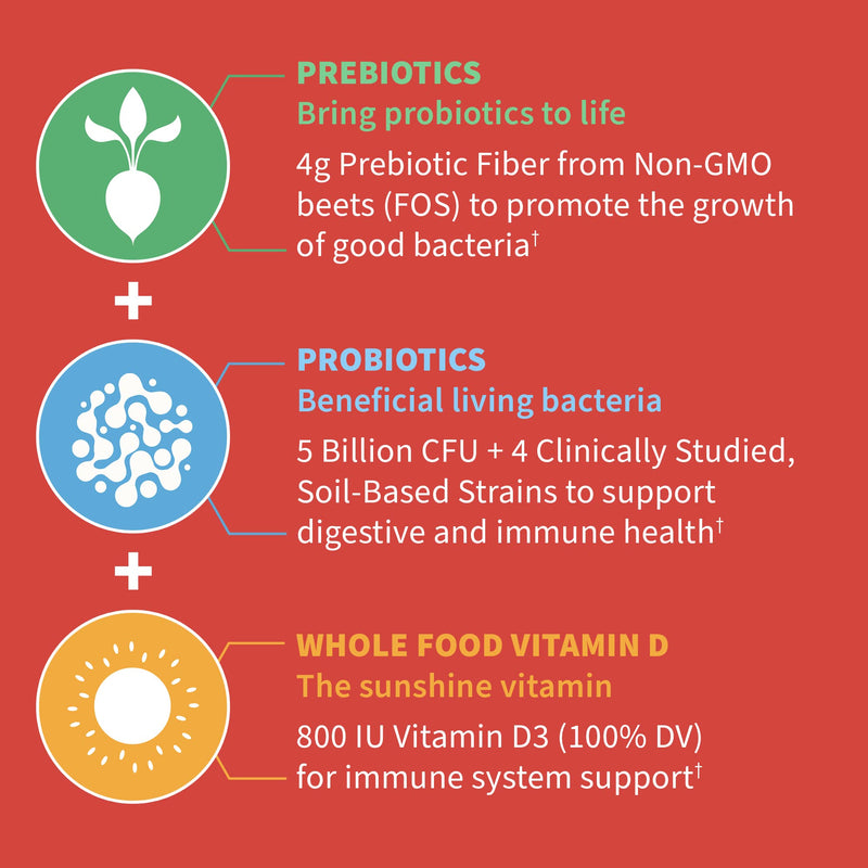 Garden of Life Dr Formulated 5 Billion CFU Prebiotic Fiber, Probiotic and Vitamin D3 Gummies for Kids Digestive & Immune Health – Gluten Free, Non GMO, No Added Sugars, Strawberry Flavor, 60 Gummies 60 Count (Pack of 1)