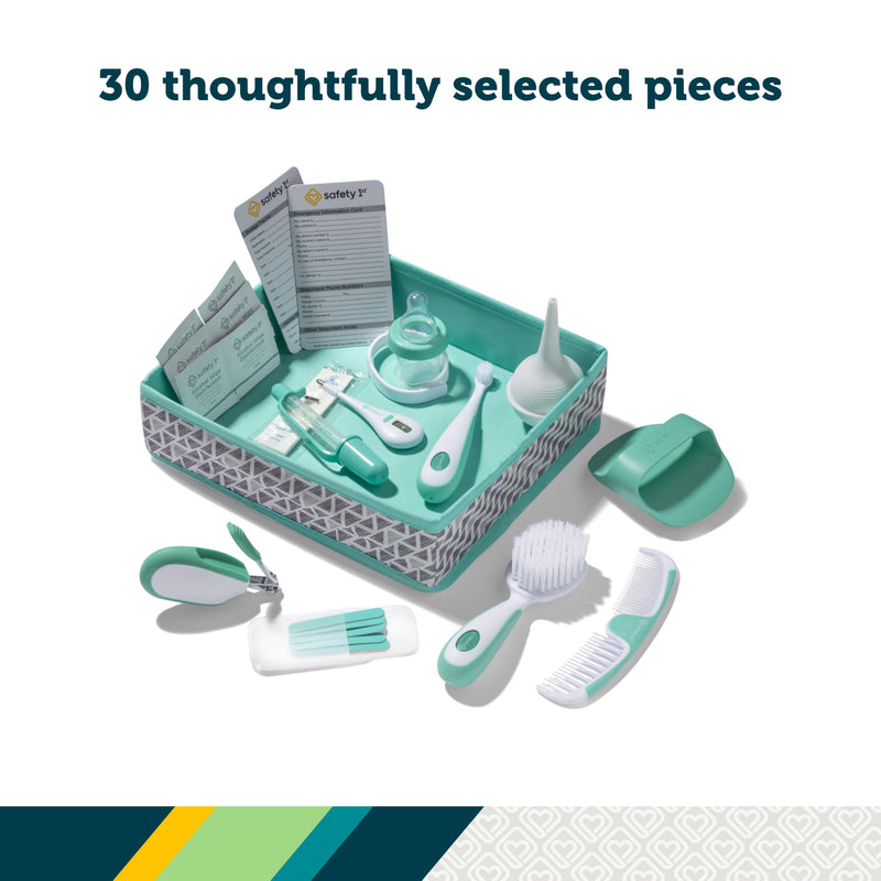 Safety 1st Nursery Care Health & Grooming Kit, Pyramids Aqua, One Size 30 Piece Set