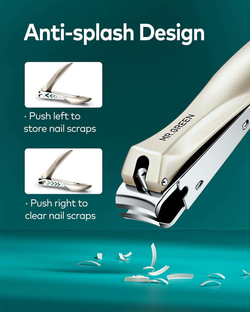MR.GREEN 3pcs Nail Clippers Set, German Stainless Nail Clippers with Nail File, Anti Splash Excellent Quality Nail Cutters, Professional Finger&Toenail Clippers with Exquisite Case for Men& Women Luxury Orange Brown - BeesActive Australia