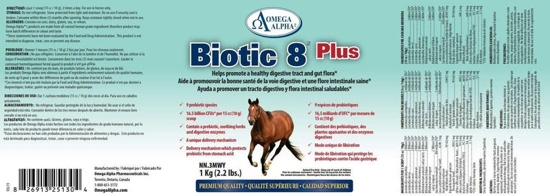 Omega Alpha Biotic 8 2.2lbs for horses - BeesActive Australia