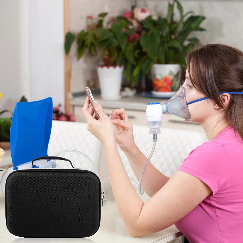 Hard Case for Smart Nebulizer,Portable Nebulizer Bag,Desktop Inhaler Nebulizer for Home Travel Use,Medical Case for Inhaler Spacer, Masks, Asthma Accessories Medicine Storage Bag, Black - BeesActive Australia