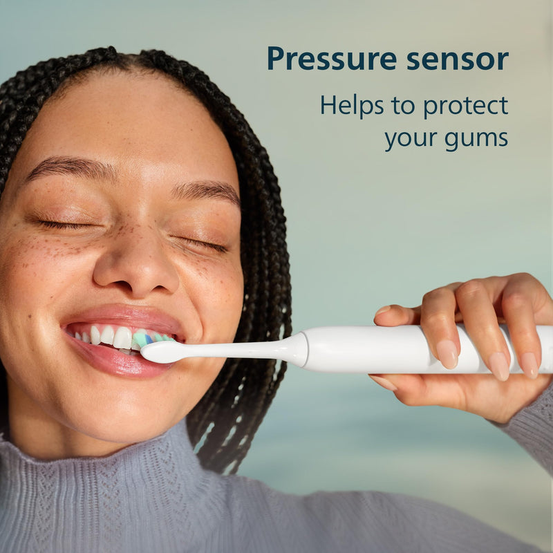 Philips Sonicare 4100 Series Electric Toothbrush - Sonic Toothbrush with Advanced Sonic Technology, Pressure Sensor, Two Intensity Settings, Smartimer & Quadpacer, Deep Pink, Model HX3681/26 1 Count (Pack of 1) - BeesActive Australia