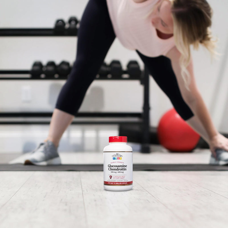 21st Century Double Strength Glucosamine Chondroitin 500/400mg, 210ct | Double-Strength Glucosamine 500 mg & Chondroitin 400 mg per Serving, Joint, Cartilage & Mobility Support, Gluten Free 210 Count (Pack of 1) Capsules