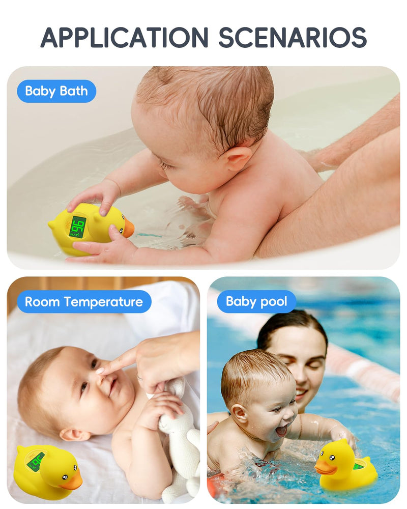 b&h Duck Rechargeable Baby Bath Thermometer - Fast Temperature Reading, Digital Water Thermometer for Bathtub and Room, Safety Infant Floating Bath Toy, Baby Bath Essentials baby duck