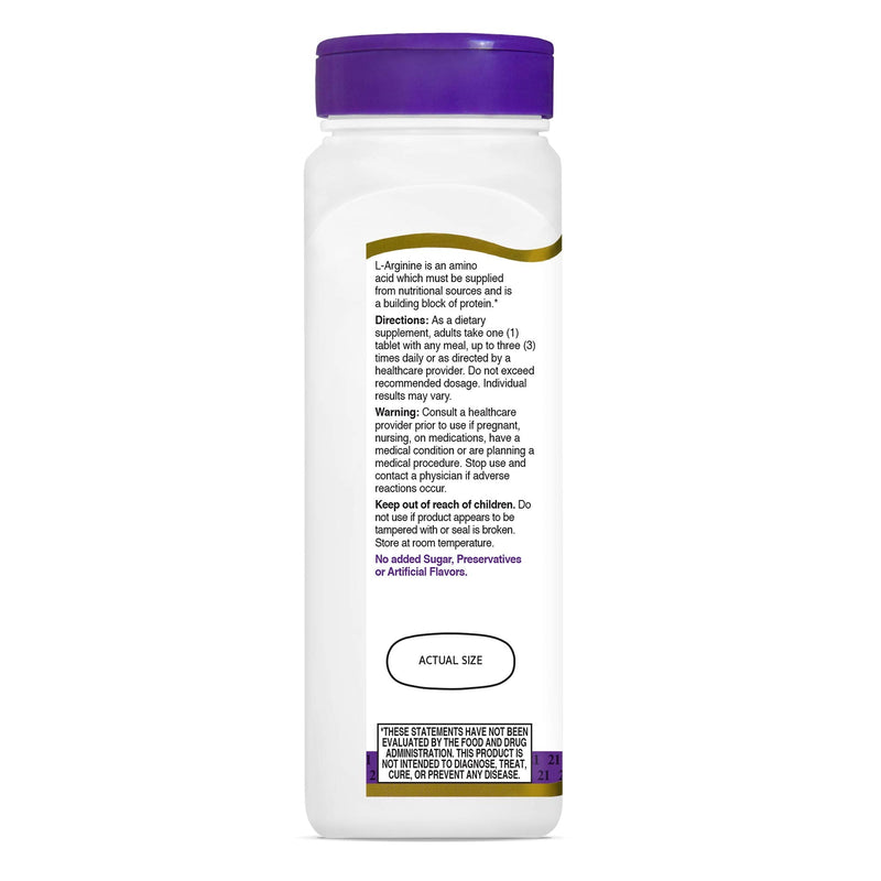 21st Century L-Arginine 1000mg, Maximum Strength 100 ea (Pack of 2) 100 Count (Pack of 2)