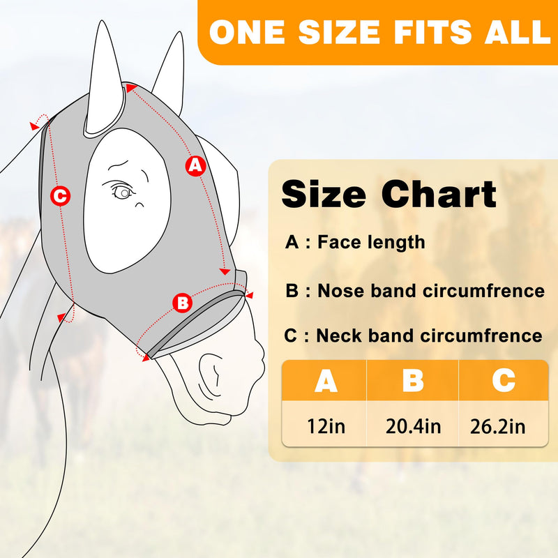Horse Fly Mask, Softer Stretchy Fly Masks for Horses, Comfortable and Breathable Horse Fly Masks with Ears, Shade and Cooling to Protect The Horse's face from Disturbance, Leopard L - BeesActive Australia