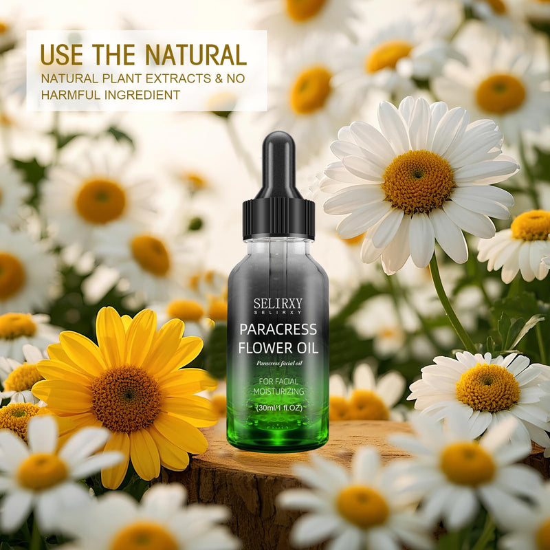 Organic Paracress Facial Oil & Helichrysum Balm Bundle — Anti-Aging Moisturizing Facial Oil + Helichrysum Balm with Beeswax & Almond Oil for Dry Skin, Stretch Marks & Scars, Skin Firming & Glow