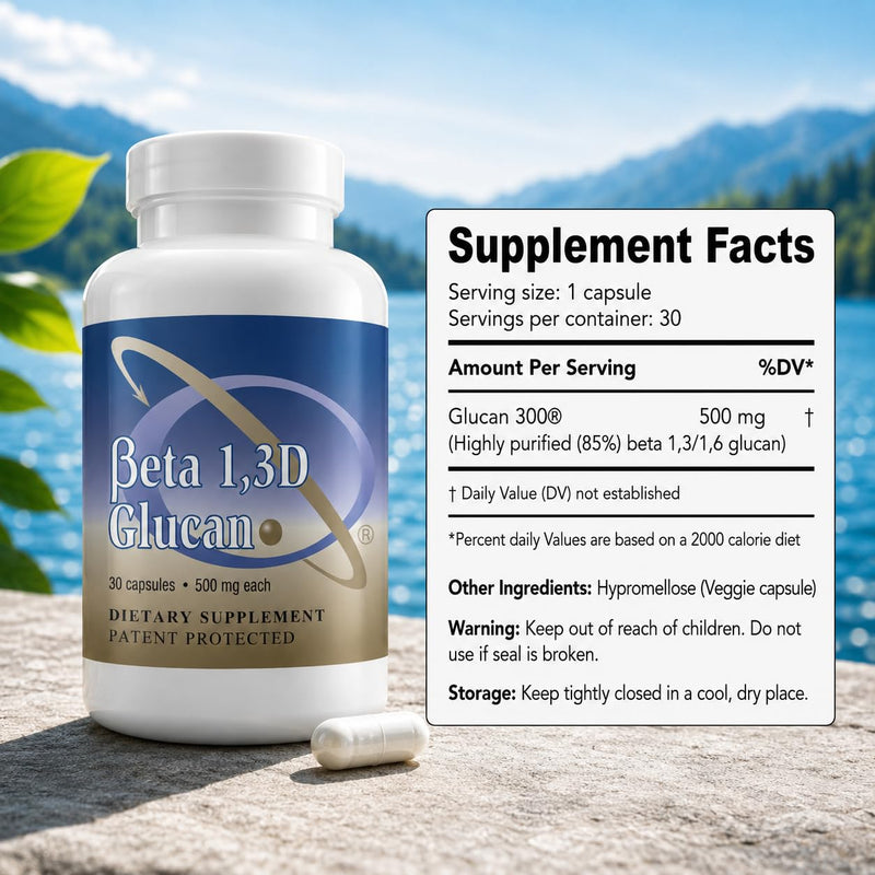 Transfer Point Beta 1,3D Glucan 500 mg, 30 Capsules | Immune support, yeast-derived, 30-day supply, pet-safe, Non-GMO, vegan, highest purity 30 Count (Pack of 1)