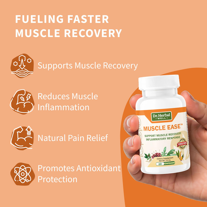 DR.HERBAL WELL Muscle Ease - Joint, Muscle & Nerve Support Fast Acting Relax Comfort Recovery Natural Herbal Supplement - (60 Capsules) MAX-Strength 60 Count (Pack of 1) - BeesActive Australia