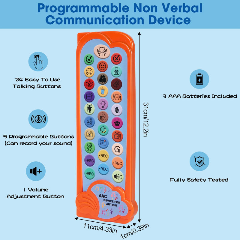 AAC Device for Autism Communication Device for Nonverbal Kids & Adults, Non Verbal Communication Tools for Speech Therapy, Autism Talking Aids with 5 Programmable Buttons & Adjustable Volume - BeesActive Australia