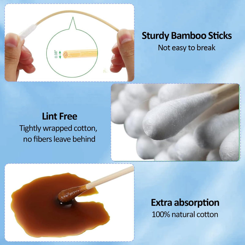 300Pcs Dog Ear Cotton Buds, 12cm Long Cleaning Swabs Dog Ears Cleaner, Stinky Stuff For Dogs And Cats Ears Cleaning, Swab Sticks Remover Itchy, Cotton Buds For Animals Ear Wax Infection Removal