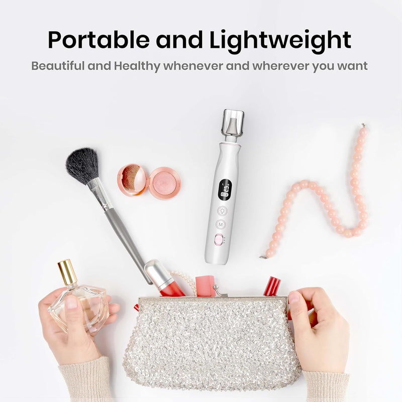 Professional Nail Drill Kit: Electric Nail File with LCD & Lamp, Long-Lasting Thick Toenail Grinder, Rechargeable & Cordless Toe Nail Dremel Tools for Women & Men Manicure and Pedicure Gifts Pro White - BeesActive Australia