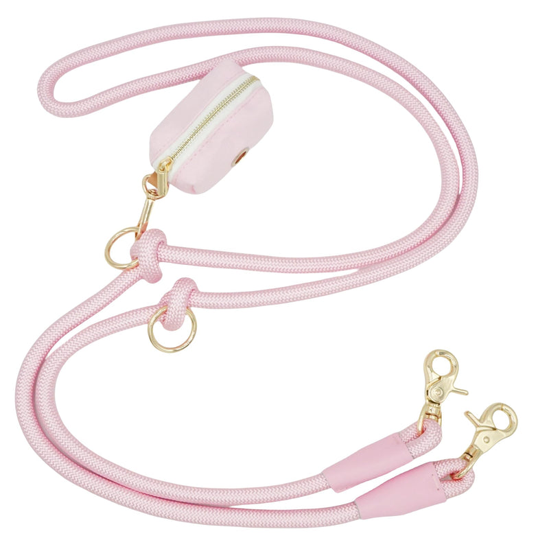 Hands Free Dog Leash with Pouch, 7FT Waist Crossbody Dog Leash with Pouch for Running Walking 7ft x 10mm Pink - BeesActive Australia