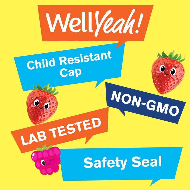 WellYeah Kids Probiotic Gummies with Prebiotic Fiber Sugar Free - Probiotics Kids for Digestive Health