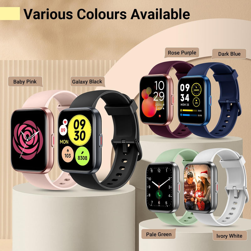 Smartwatch for Women, Compatible with Android & iPhone, 1.8'' Fitness Tracker Watch with Alexa, Call & Notification Alerts, Heart Rate & Sleep Monitor, 120 Sports Modes, Waterproof Watch for Women 1.8 inches Rose Purple - BeesActive Australia