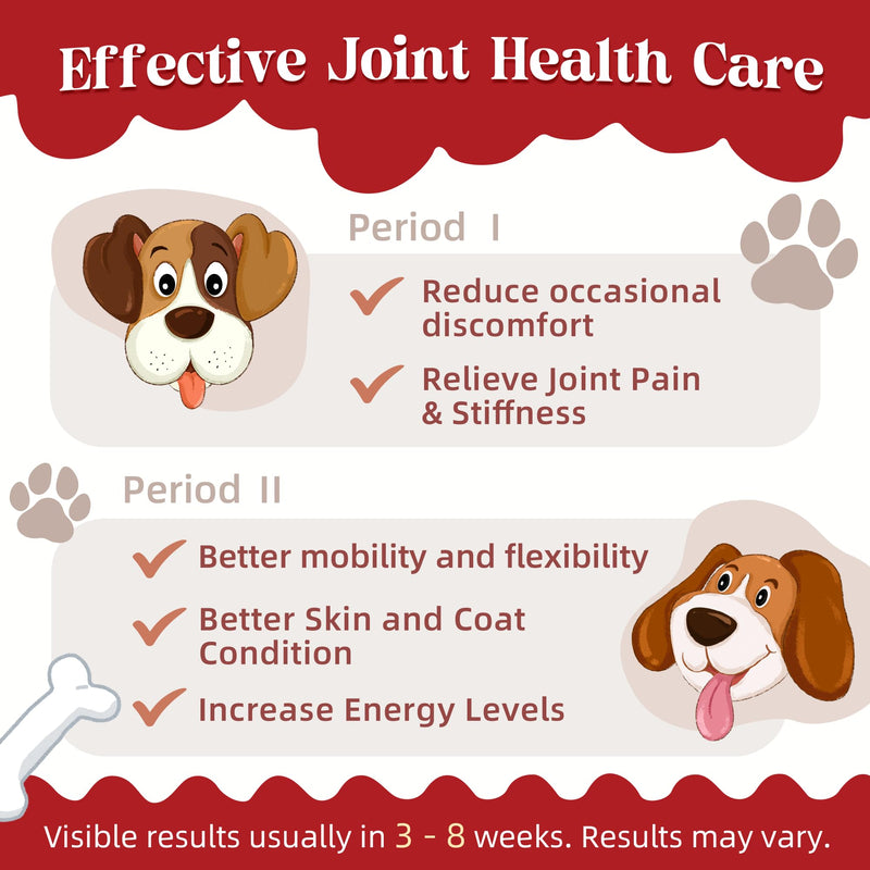 Glucosamine for Dogs - Joint Supplement for Dogs - Glucosamine Chondroitin, MSM, Omega-3, Collagen, Dog Hip and Joint Pain Relief, Support Mobility, Cartilage & Bone for Small & Large Breeds, 270g 90 Scoops