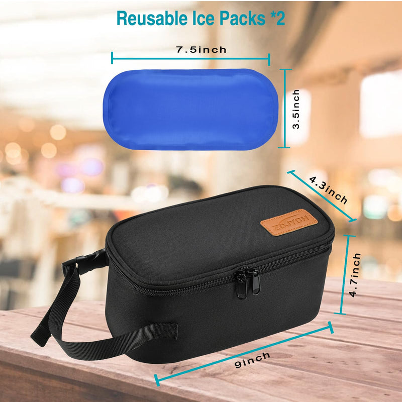 Breast Milk Cooler Travel Bag,Storage 4-6 Bag Freezer Milk,Insulated Cooler Bag With 2 Ice Pack,BreastFeeding Moms Travel/Daycare Essentials,Small,Black black - BeesActive Australia