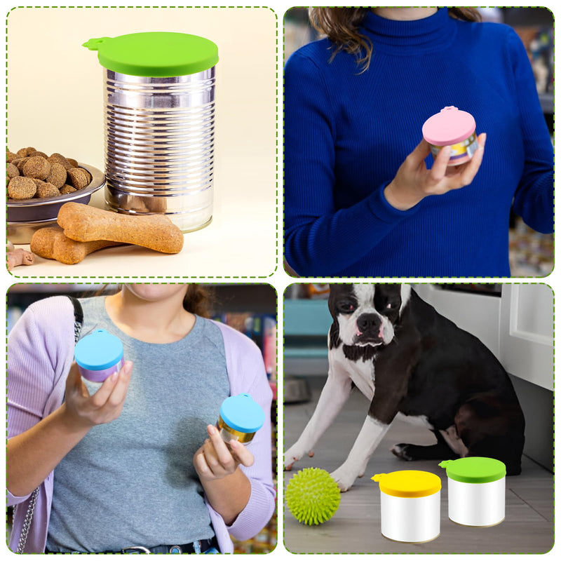 6pcs Cat Food Can Lids Silicone Pet Food Can Lids Food Can Covers for Dog and Cat Food Can Top Cat Food Can Covers Lids for Most Standard Size (Universal Size) - BeesActive Australia
