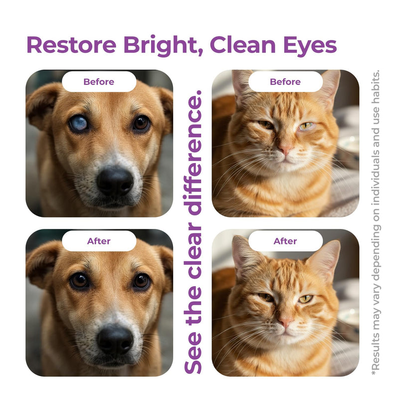Dog & Cat Eye Cleaner Drops – Tear Stain Remover, Eye Wash for Dogs & Cats, Soothes Irritation, Cleans Discharge & Redness, Gentle Pet Eye Care Solution 100ml