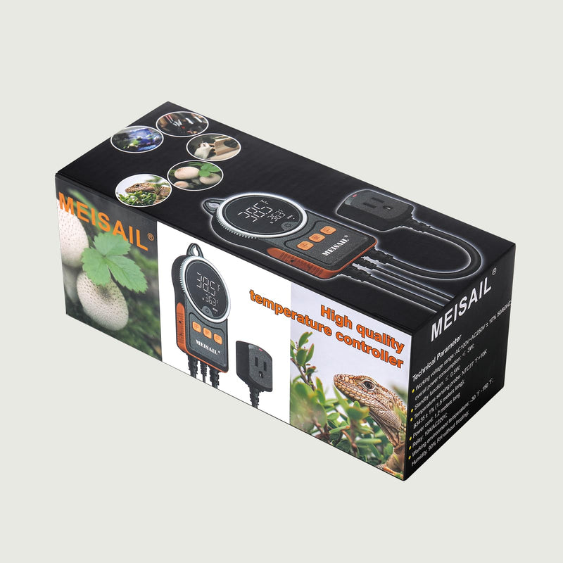 Temperature Controller can be Used for aquaculture, Plant mat Heating, Reptile Thermostat, with Load line Over-Temperature Protection and Dual Sensor auto-Safety Calibration MS-60A - BeesActive Australia