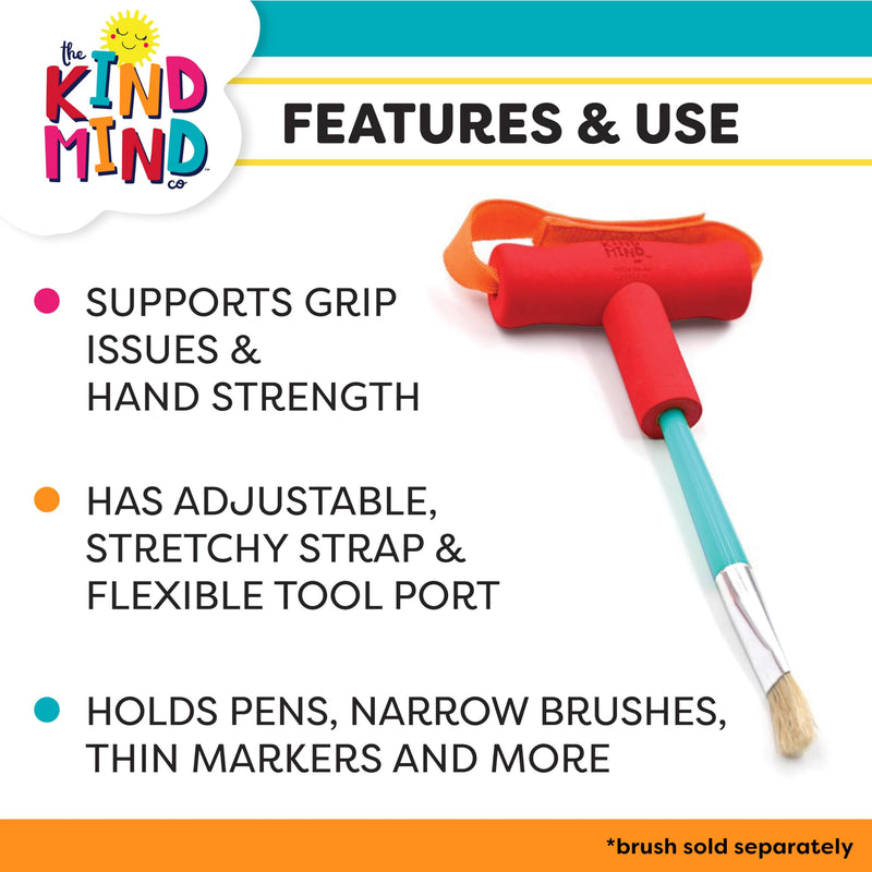 T-Shaped Grip Tools - The Kind Mind Company‚Ñ¢ Adaptive Art, Accessibility Aid for Kids & Adults, Mobility Aid for Painting, Drawing, Gripping - Small, 2-Pack